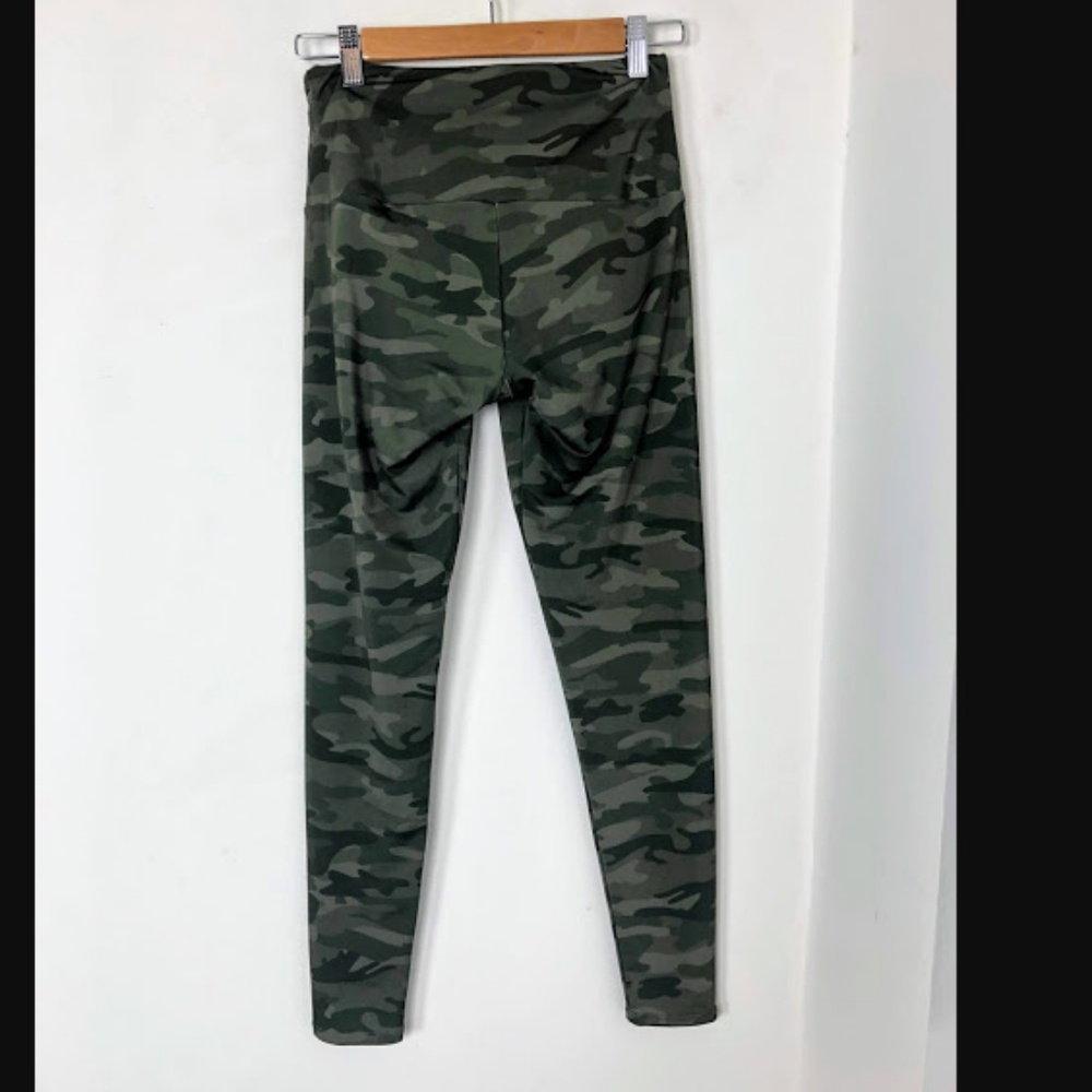 Onzie Moss Camo High-Waist Green Leggings Tights - Picture 6 of 6